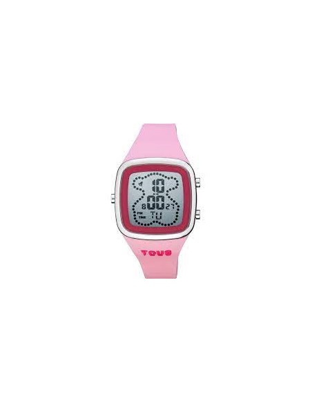 Reloj digital con correa de silicona en color rosa y caja...