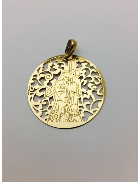 Medalla de Nuestro Padre Jesús en plata chapada en oro
