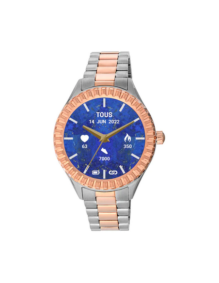 Reloj smartwatch con brazalete de acero y acero IP rosado...